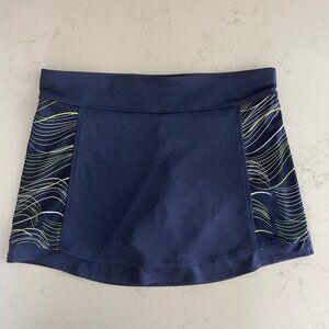 Callaway Opti-Dri Activewear Poly Golf Skirt/Skort Navy w Grn Wht Side Panels M